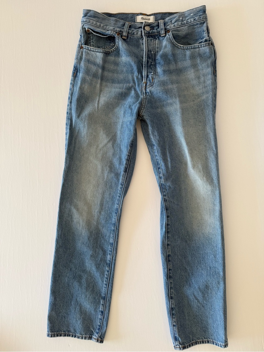 Madewell The Longline Straight Jean Women’s 27 Light Wash Button Fly Denim